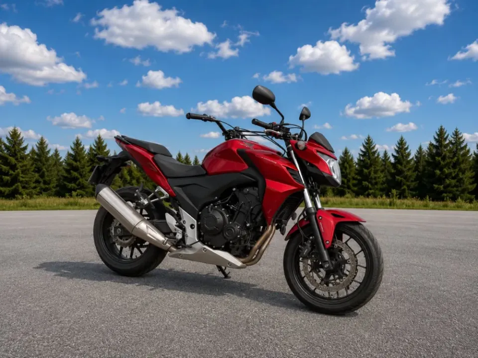 Červený motocykel na výcvik skupiny A2